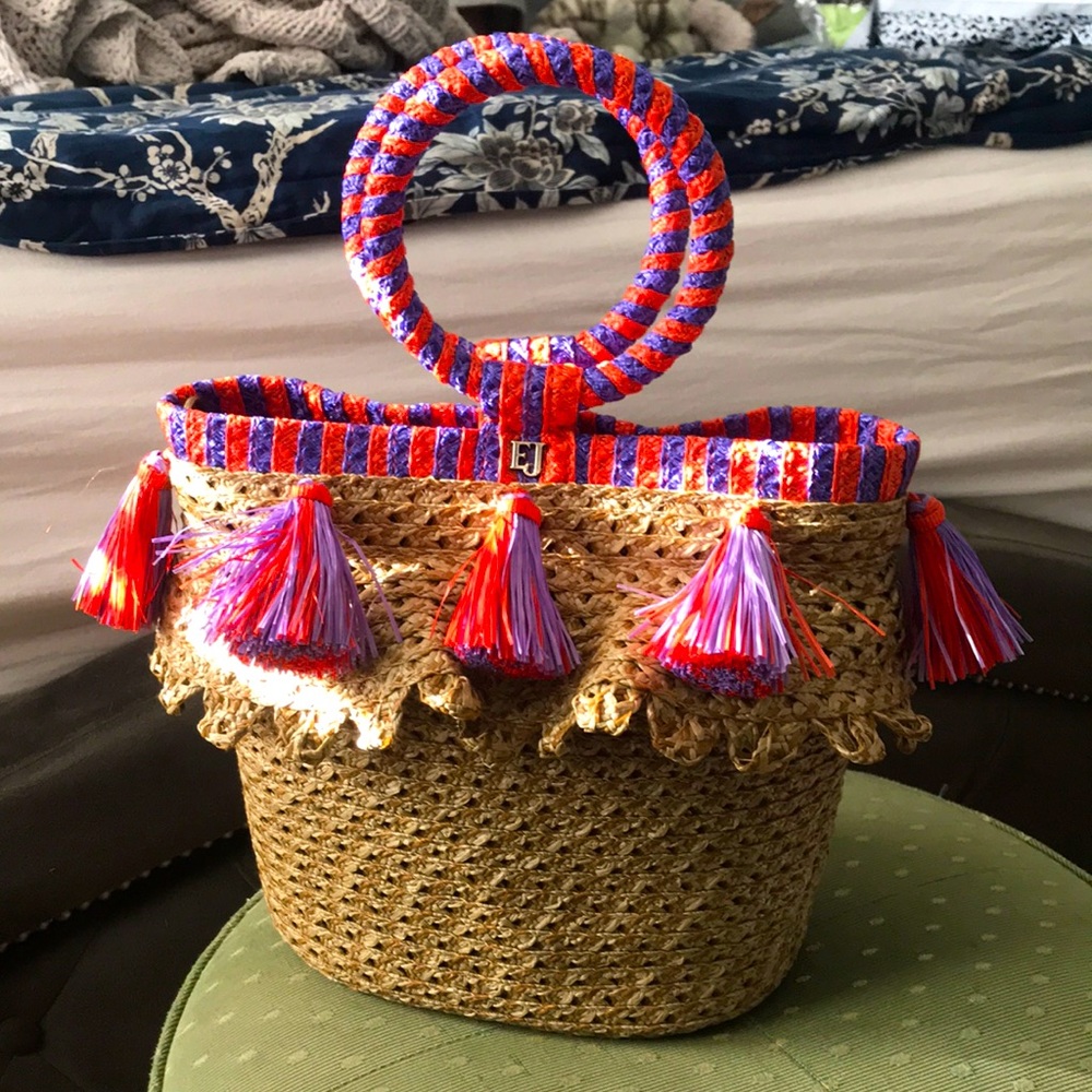 Eric Javits NWT straw tassel handbag